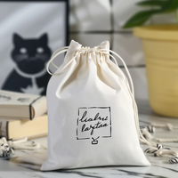 Sac à main en toile de coton et lin avec cordon de serrage, logo personnalisé, emballage de chaussures, pochette à poussière