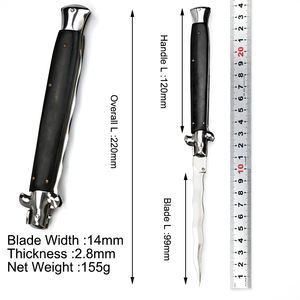 الولايات المتحدة الأمريكية التجارة الإلكترونية إيطاليا AKC قابلة للطي 440c مقبض خشب صلب للدفاع عن النفس شفرة منحنية سكاكين جيب EDC محمولة - Product Image 5