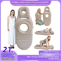 Matelas de maternité gonflable personnalisé en usine avec coussin de soutien abdominal en PVC floqué écologique épaissi pour la grossesse