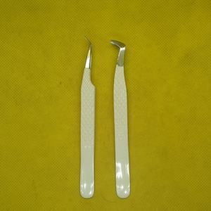 ชุดแหนบต่อขนตา2ชิ้น,แหนบ45องศาแหนบขนตาเพิ่มวอลลุ่มสีครีม - Product Image 6