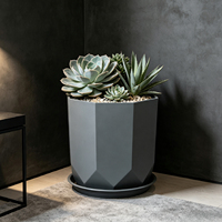Pots à fleurs carrés en plastique PP, trou de drainage, durables, capacité de 21,01 L, design moderne, maison, jardin