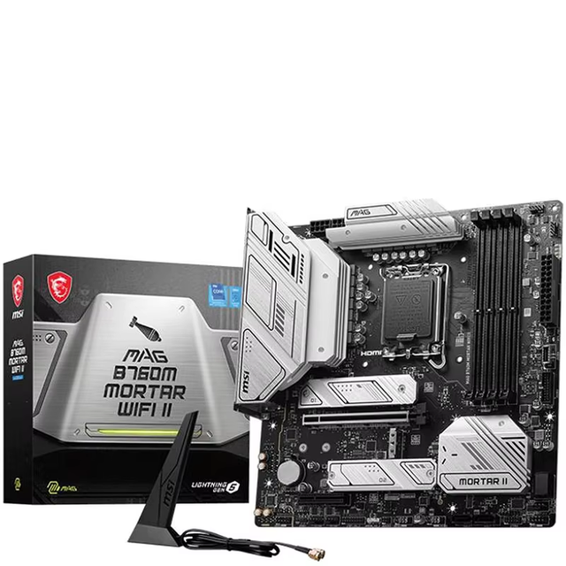 MSI B760M MORTAR WIFI II LGA1700 B760 SATA 6Gb/s Micro ATX DDR5 PCI-E X16 Slot 2.5Gbps LAN 3x M.2 Wi-Fi 6E Motherboard