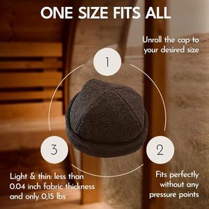 Gorro de Sauna de Lana Merino 100% Ecológico de Lujo Premium con Logotipo Personalizado - Product Image 4