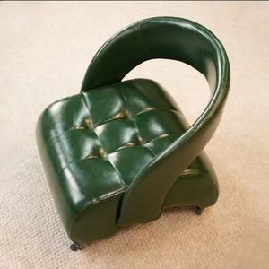 Modern Square Design Wooden Low <b>Stool</b> for Living Room Universal Wheel Small Shoe <b>with</b> Soft Bag Backrest Chair - Product Image 5