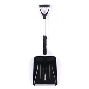 Pelle à neige portable d'hiver avec manche en bois, longueur 100-120 cm, lame en plastique, design compact, robuste pour le déneigement des allées - Product Image 3
