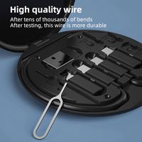 Caja Circular 6 en 1, adaptador de carga Usb multifunción, Kit de cable de cargador USB tipo C, Kit adaptador de viaje para viajar
