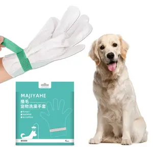 Umwelt freundliche Haustier Biologisch abbaubare Badet uch Pflege Reinigungs handschuhe Passen Sie Einweg-Hypo allergenic Dog Carbon Wet Wipes an