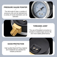 Black Iron Case Chrome Plated Bezel General Pressure Gauge 2.5% FS Accuracy 0-2bar Custom Thread Range Manometer for Air