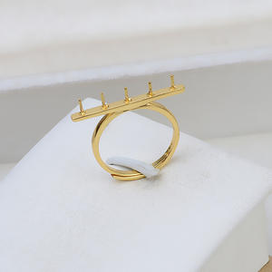 Bague en argent S925 Wenchi avec perle, réglable pour femme, support d'accessoires DIY 4-5, design à bouche ouverte amovible, composants de bijoux - Product Image 1