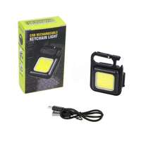 Senter Mini 4 mode lampu portabel, Gantungan Kunci lampu saku portabel isi ulang dengan pembuka botol, braket lipat dasar Magnet