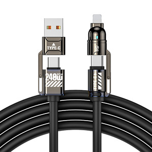 Phổ biến 4-in-1 66 Wát nhanh chóng sạc <span class=keywords><strong>USB</strong></span> Cable với LED chảy ánh sáng và Type-C Micro & IOS kết nối - Product Image 2