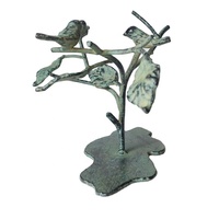 Antique Verdigris Fonte Oiseaux Branche Sculpture Gravé En Métal Artisanat pour Jardin Décor À La Maison Sculpté Figurine pour Objet De Table