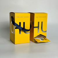 Boîte à double fente en carton couché 400g, format personnalisé, imprimée couleur Pantone, avec fond détachable et poignée créative
