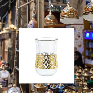 Vaso de Té Turco de Doble Pared de 80 ml, Diseño Dorado y Plateado, Hecho a Mano, Estilo Moderno y Sostenible para Té Negro, <span class=keywords><strong>Chai</strong></span> Árabe, Cultural - Product Image 3