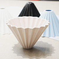 Filtre à café en céramique style origami, forme conique, pour préparation manuelle, accessoires de cuisine pour barista à domicile, cadeau
