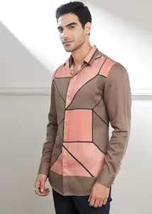 เสื้อเชิ้ตผู้ชาย SPACE GUARD ผ้าฝ้าย 100% สไตล์ลำลอง ระบายอากาศได้ดี แห้งเร็ว คอปกติดกระดุม แขนยาว ดีไซน์เฉพาะตัว - Product Image 3