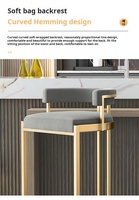 Chaise de bar haute scandinave de luxe léger avec dossier en U, en fer peint à haute température, pour café et bar
