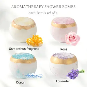 Luxury Spa Beauty Self Care Relaxation Gifts 120G Hydrates Skin Improves Roughness Aromatherapy Handmade Bath Bombs With Crystal