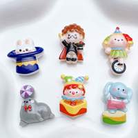 Vente en gros de breloques en résine de cirque Clown Éléphant Lion de mer Décoration pour étui de téléphone