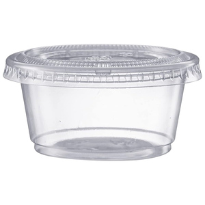 Restaurant Takeaway Deli Food Condiment Disposable Single Wall Portion <b>Sauce</b> Cup Plastic Containers with Lid 1oz 2 oz - Product Image 2
