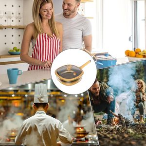 Titanium Coated Rock <b>Nonstick</b> Frying Pan Flat Bottomed Gas & Electromagnetic Stove Universal Household Pan - Product Image 6