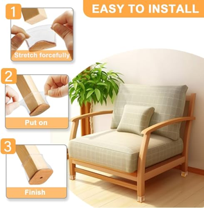 Protections de pieds de chaise antidérapantes en silicone avec feutre pour meubles - Product Image 3