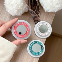 Support de téléphone portable en acrylique couleur unie, petit cœur en strass, support magnétique de bureau, mode coréenne pour femmes, vente en gros d'usine