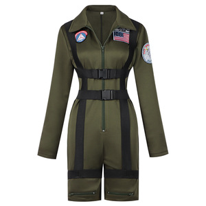 Costume <span class=keywords><strong>pilote</strong></span> <span class=keywords><strong>femme</strong></span> sexy combinaison pour femmes fête d'halloween jeu de rôle uniforme de vol robe de carnaval - Product Image 4