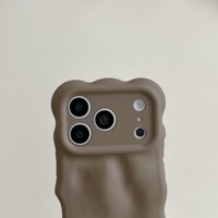 Coque antichoc souple en TPU ondulé 3D effet bulles de météorite givrée couleur unie pour iPhone Air 17 16 15 Plus 14 13 Pro Max