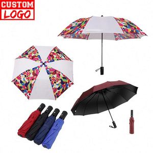 Parapluie portable en nylon de haute qualité à 3 plis avec poignée en plastique, cadeau promotionnel personnalisé pour entreprise - Product Image 4