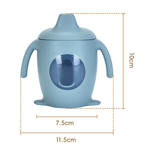Gobelet à bec en silicone pour bébé avec poignée, grande forme de gourde, anti-chute et anti-fuite, pour 6 mois ou plus - Product Image 3