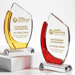 Trophée en <span class=keywords><strong>cristal</strong></span> personnalisé en forme de voilier, plaque en verre colorée gravée sur mesure pour récompense d'entreprise, cadeaux de reconnaissance - Product Image 1