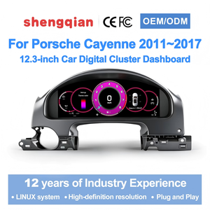 Nouvel écran LCD de tableau de bord numérique de 12,3 pouces pour Porsche Cayenne 958 2011-2017, compteur de vitesse, cockpit virtuel, Carplay, écran <span class=keywords><strong>fantôme</strong></span> - Product Image 4