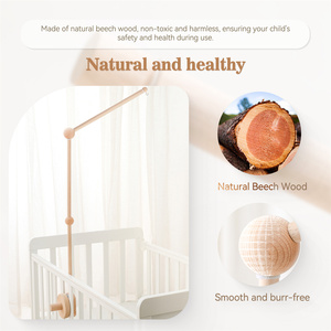 Support de <span class=keywords><strong>mobile</strong></span> 360 degrés en bois naturel pour berceau, bras de suspension pour jouets, support de <span class=keywords><strong>mobile</strong></span> pour berceau, cadeau de naissance, écologique - Product Image 3