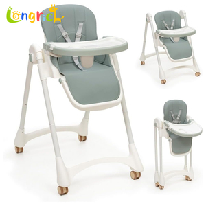 Chaise d'alimentation multifonctionnelle 3 en 1 pour bébé Chaise de salle à manger Silla De <span class=keywords><strong>Bebe</strong></span> Siège balançoire pliable Chaise haute luxueuse pour bébé - Product Image 2