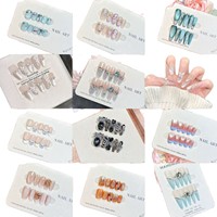 Faux ongles à presser, collection de produits finis faits à la main, ongles amovibles longs et courts