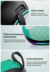 10W anime-lấy cảm hứng từ Loa di động-ipx6 không thấm nước DTS 2.0 kênh nhiều màu LED, thẻ nhớ hỗ trợ cho home & Ngoài trời - Product Image 6