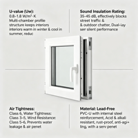 Fenêtre à battant moderne en PVC/UPVC à double vitrage, insonorisée, isolante thermiquement, étanche, résistante au vent, conforme aux normes européennes, en vinyle