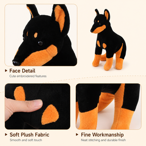Peluche de <span class=keywords><strong>Doberman</strong></span> Personalizado al por Mayor, Ideal para Tiendas de Mascotas, Regalos y Decoración del Hogar |   Cantidad mínima de pedido 500 piezas, Marca personalizable disponible - Product Image 5