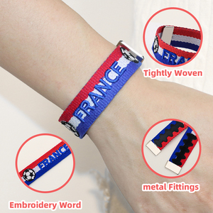 Pulseras Tejidas Personalizadas al por Mayor para la Copa Mundial 2026, Pulsera de <span class=keywords><strong>Amistad</strong></span> Personalizada, Pulsera Bordada de Moda para Aficionados al Fútbol - Product Image 2