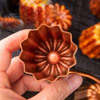 Petit moule à gâteau en cuivre jetable écologique de 1 kg pour la cuisson de petits gâteaux décoratifs et de cannelés