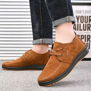 Scarpe in tessuto Old Beijing da uomo, all'ingrosso, modello autunno 2025, tomaia in pelle scamosciata, traspiranti, foderate in peluche, suola morbida, slip-on casual Oxford - Product Image 4