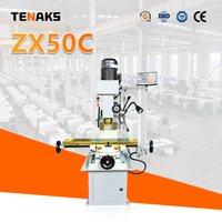 Machine de perçage et de fraisage verticale multifonctionnelle TENAKS ZX50C, perceuse de table pour perçage, fraisage et taraudage