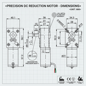 Motorreductor de tornillo sin fin de CC 12V 24V de alto par para estanterías de TV automáticas, máquinas de pañuelos, actuadores industriales y motores de reducción - Product Image 4