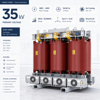 Transformateur de puissance triphasé à isolation sèche Dyn11 Yyn0 10kV 10.5kV 400V 415V 50Hz 60Hz à deux enroulements, refroidissement par air, exportateur OEM