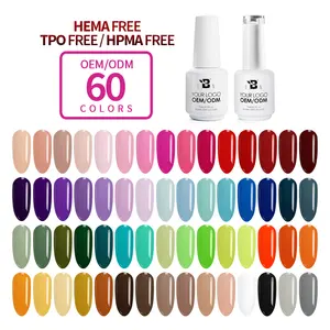 BOZLIN HEMA TPO FREE 60 Pure Colors 15 ml Gel de uñas UV <span class=keywords><strong>semipermanente</strong></span> 3 en 1 Esmalte de uñas de gel de un solo paso - Product Image 1