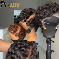 Perruque Chioma en promotion, coupe pixie, dentelle transparente HD 13x4, noire naturelle, 100% cheveux humains bruts, pour personnes noires