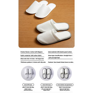 Toptan özel logo kişiselleştirilmiş nakış tek kullanımlık Spa terlikleri kadife misafir terliği - Product Image 3