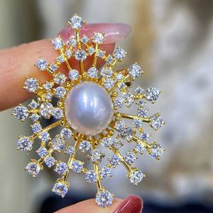 Conjunto de Accesorios de Flores para el Pecho con Perlas Brillantes y Cobre, Broches de Moda de Lujo para Mujer, Diseño Transfronterizo - Product Image 2