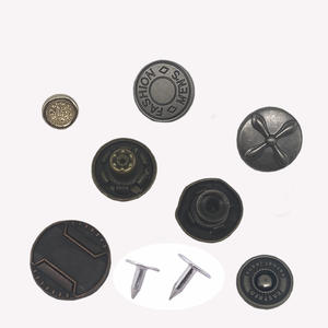 Özel çevre dostu çinko alaşım oyulmuş kabartmalı sap Metal düğmeler kot perçin yapış toptan moda tasarımcısı giyim - Product Image 1